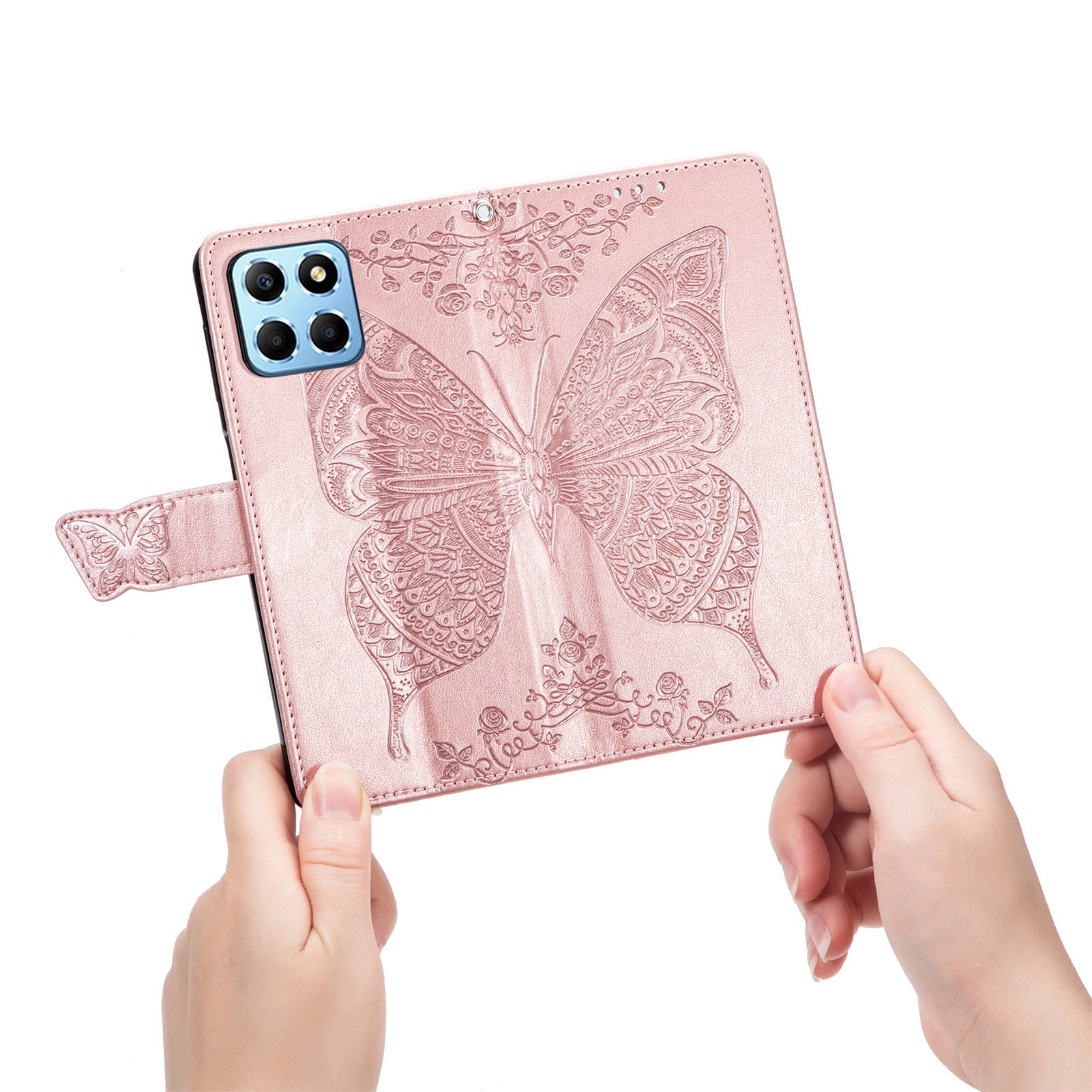 For Honor X8 5G PU Leather Protective Phone Case Imprinted Butterfly Pattern Shockproof Flip Phone Cover with Stand Wallet For Honor X8 5G PU Leather Protective Phone Case Imprinted Butterfly Pattern Shockproof Flip Phone Cover with Stand Wallet